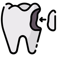 tooth filling filled outline vector icon