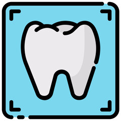 tooth xray filled outline vector icon