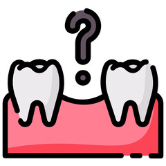 missing tooth filled outline vector icon