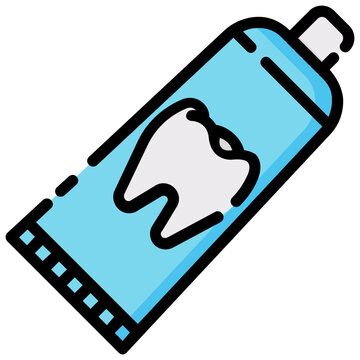 blue toothpaste tube with tooth icon clip art preview