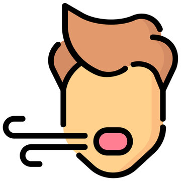 recommend clip art: breath bad smell filled outline vector icon