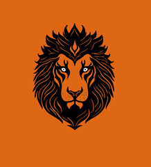 Obraz premium Royal king lion crown symbol. Lion animal logo. Wild animal identity icon. Vector illustration.