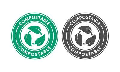 compostable design template ilustration. suitable for package  product