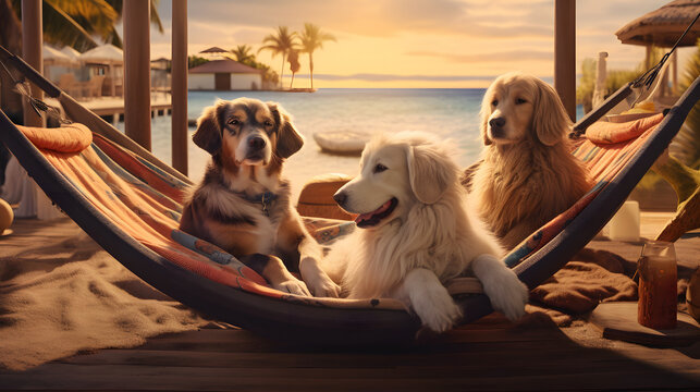 generated image of dogs on vacation