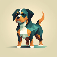 illustration of a dog with geometric shapes