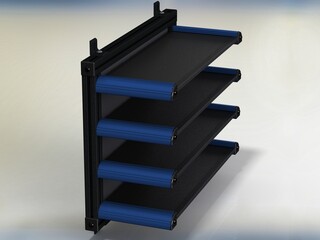 Aluminum Adjustable Shelf - Wall Mounted 3D model