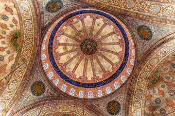 Blue Mosque Basilica Domes Stained Glass Istanbul Turkey