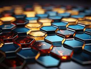 Obraz premium Hexagon background highly detailed professional color, Mockups Design 3D, High-quality Mockups, Generative Ai