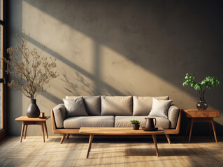 Mock-up in Nordic interior background, Mockups Design 3D, High-quality Mockups, Generative Ai