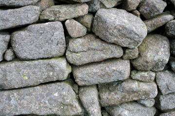 Detailed view of an ancient pictish fort on the top of Mither Tap - Bennachie - Aberdeenshire - Scotland - UK