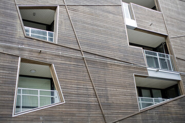 Architectural details of appartments - Harbor - Tromso - Norway