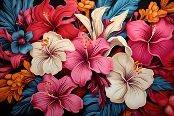 Obraz na płótnie Canvas Botanical blue and pink flower watercolor bouquet elegance blooming. Generative AI