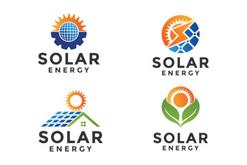 Sun solar energy logo design vector template. solar tech logo design