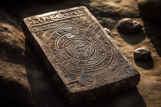 A mysterious symbol etched into an ancient stone 