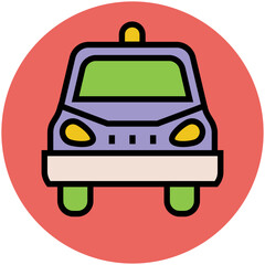 Flat Circular Transportation Vector Icons


