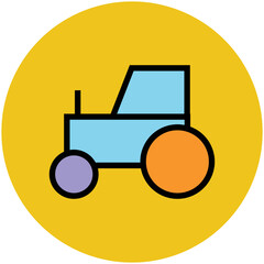 Flat Circular Transportation Vector Icons

