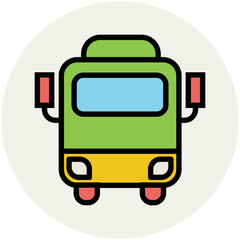 Flat Circular Transportation Vector Icons

