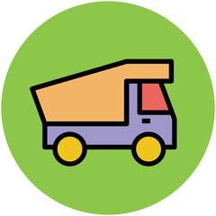 Flat Circular Transportation Vector Icons

