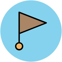 Easy to use flat rounded icon of location pin, concept of navigate the location 