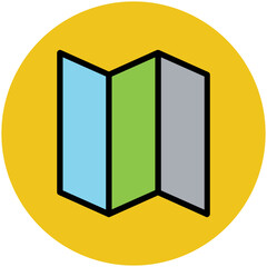 Easy to use flat rounded icon of location pin, concept of navigate the location 