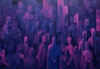 Obraz premium Crowd of faceless sihouettes