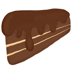 hand drawn chocolate cake cartoon style food design