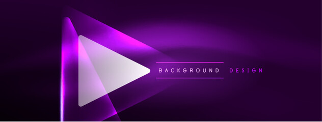 Neon lights hacking geometric background, virtual reality or artificial intelligence concept, cyberpunk geometric template for wallpaper, banner, presentation, background