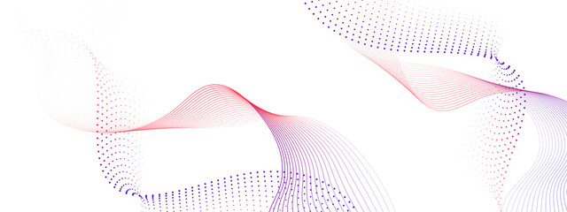 Fototapeta premium Abstract flowing lines wave. Digital future technology concept. 