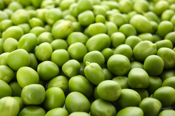 Texture of fresh green peas as background