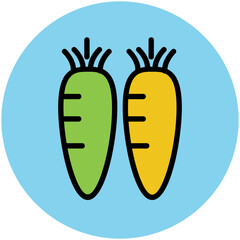 Food Colored Vector Icons