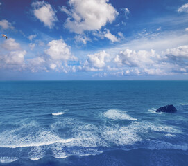 Seascape on a sunny day. View from above