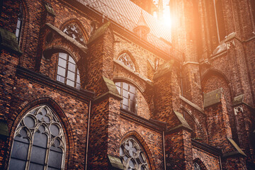 Architectural detail of the olds gothic cathedral in Europe