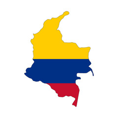 Colombia Flag Map (PNG)