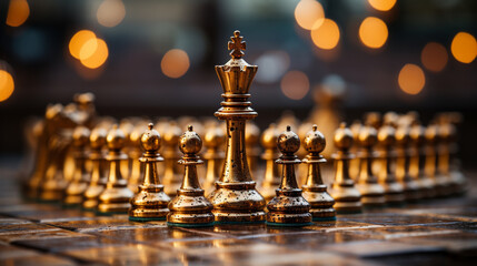 chess board with chess pieces HD 8K wallpaper Stock Photographic Image