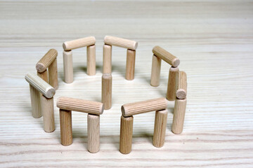 Stonehenge made of wooden dowels