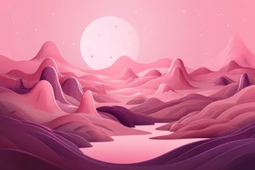 Fototapeten Fantasy pink landscape. Generate Ai © nsit0108