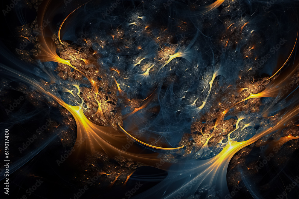 Poster 3d abstract computer fractal design. fractal is never-ending pattern. generative ai
