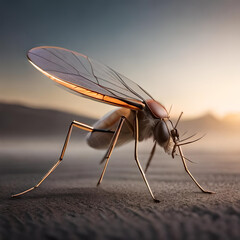 Realistic 3d renders of a mosquito