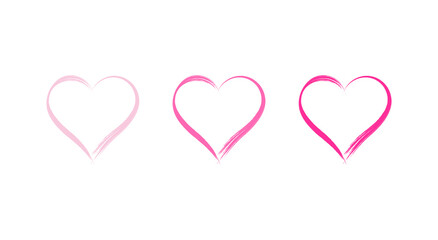 vector heart frame with brush painting on white background