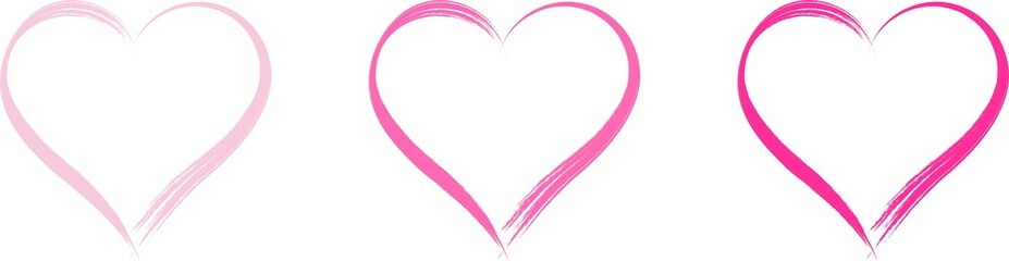 Fototapeta premium vector heart frame with brush painting on white background