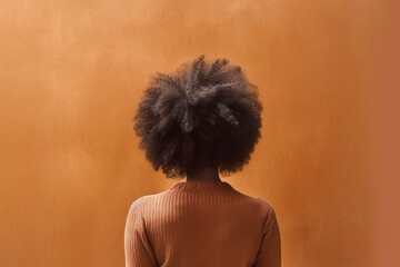 Fototapeta na wymiar Unrecognizable afro woman hair. Generate Ai