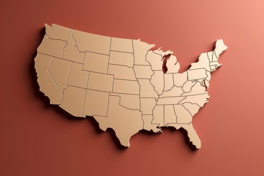 Usa map. Generate Ai