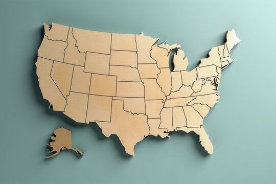 Usa map background. Generate Ai