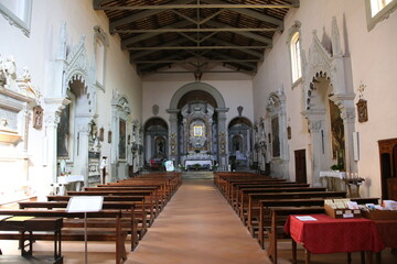 Fototapeta na wymiar Volterra, Italy. Interior of the Church of San Francesco