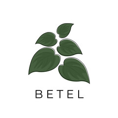 Logo Illustration of a Bunch of Green Betel Leaves - obrazy, fototapety, plakaty