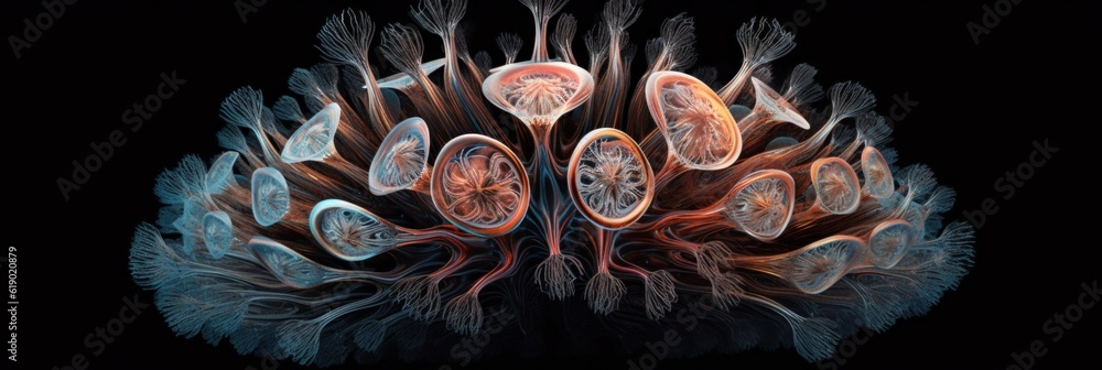 Aufkleber a computer generated image of a flower. generative ai image.