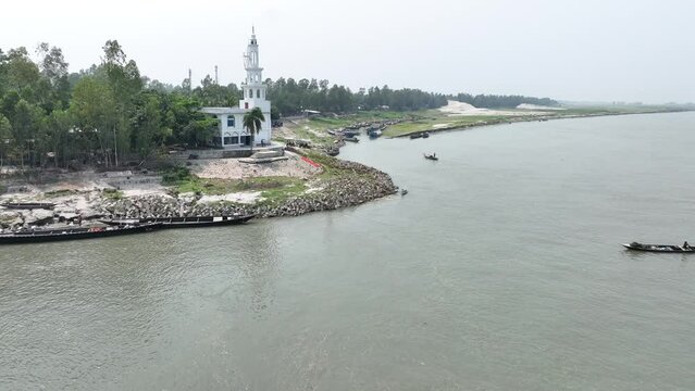 view of the river and the city, sariakandi, bogura, bangladesh