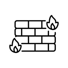 a firewall icon in line style