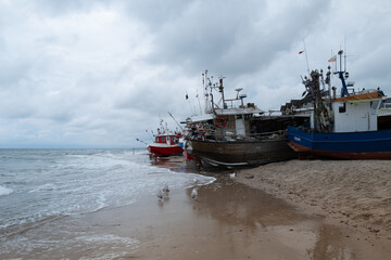 kutry rybackie nad morzem bałtyckim - obrazy, fototapety, plakaty