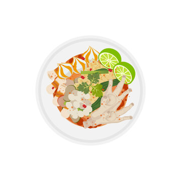 Seblak Illustration Logo With Spicy And Savory Gravy